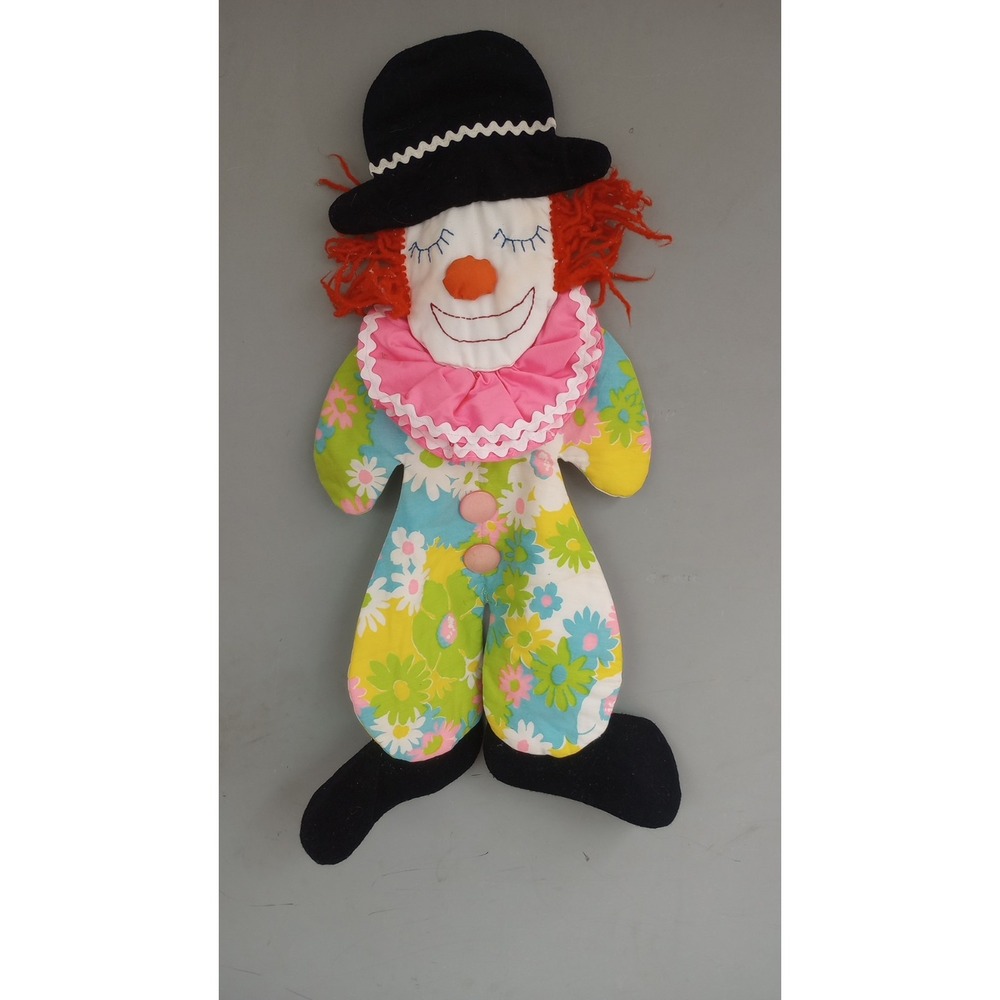 Vintage Circus Clown Fabric Handmade Wall‎ Decor Colorful